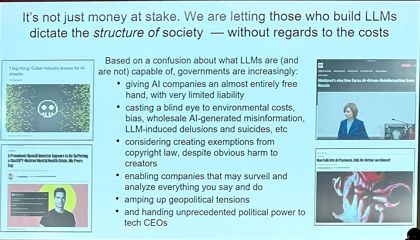 Slide on the ramifications of unregulated AI