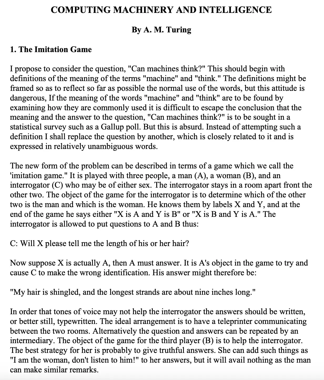 Panel slide on Turing's original framing